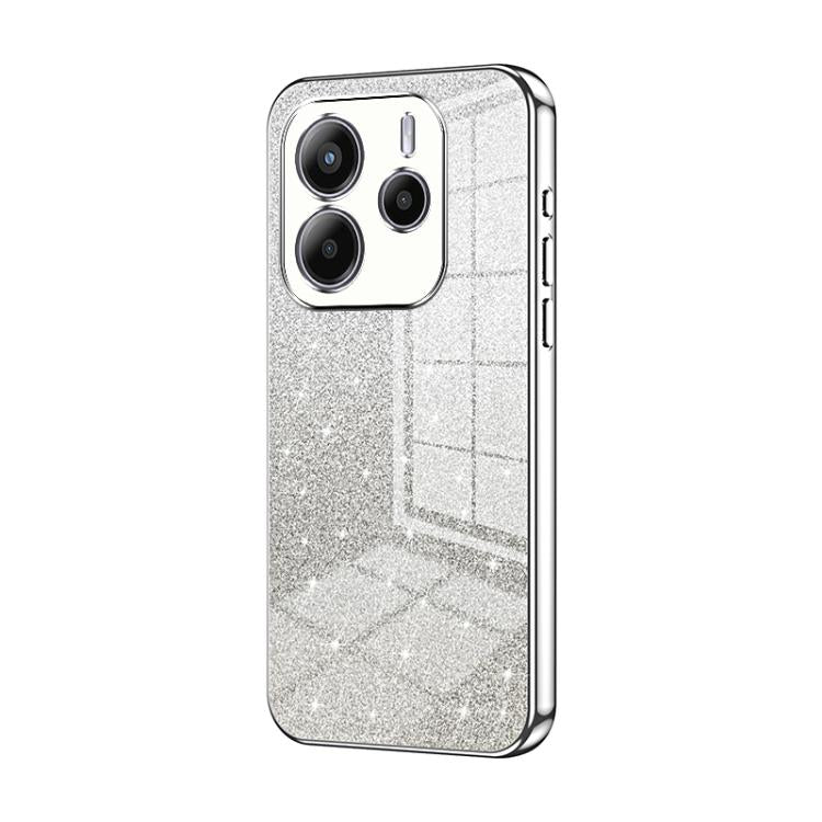 For Redmi Note 14 4G 163.25mm Gradient Glitter Powder Electroplated Phone Case