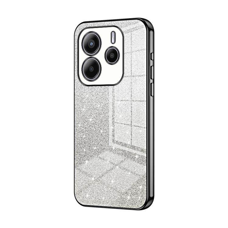 For Redmi Note 14 4G 163.25mm Gradient Glitter Powder Electroplated Phone Case