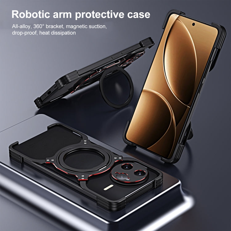 For Redmi K80 Pro Mechanical Arm Borderless MagSafe Holder Metal Phone Case