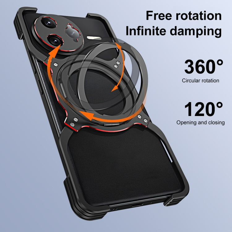 For Redmi K80 Pro Mechanical Arm Borderless MagSafe Holder Metal Phone Case