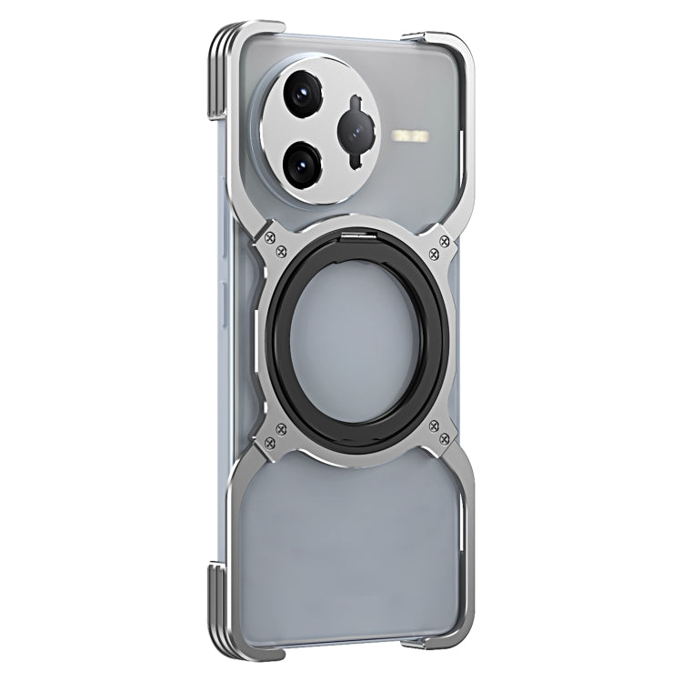 For Redmi K80 Pro Mechanical Arm Borderless MagSafe Holder Metal Phone Case