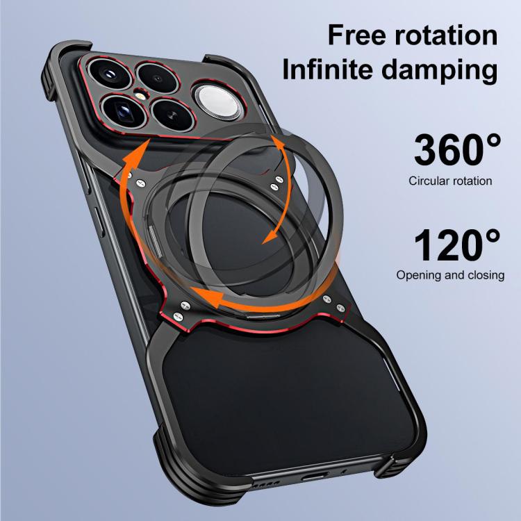 For Redmi K90 Pro Max / Poco F8 Ultra Mechanical Arm Borderless MagSafe Holder Metal Phone Case