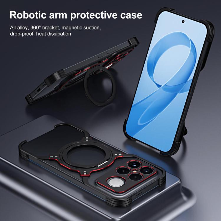 For Redmi K90 Pro Max / Poco F8 Ultra Mechanical Arm Borderless MagSafe Holder Metal Phone Case