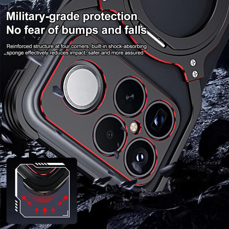 For Redmi K90 Pro Max / Poco F8 Ultra Mechanical Arm Borderless MagSafe Holder Metal Phone Case