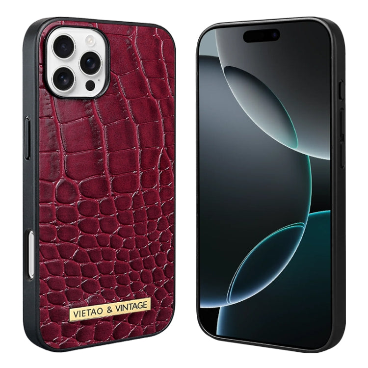 For iPhone 16 Pro VIETAO Alligator Texture PU Phone Case