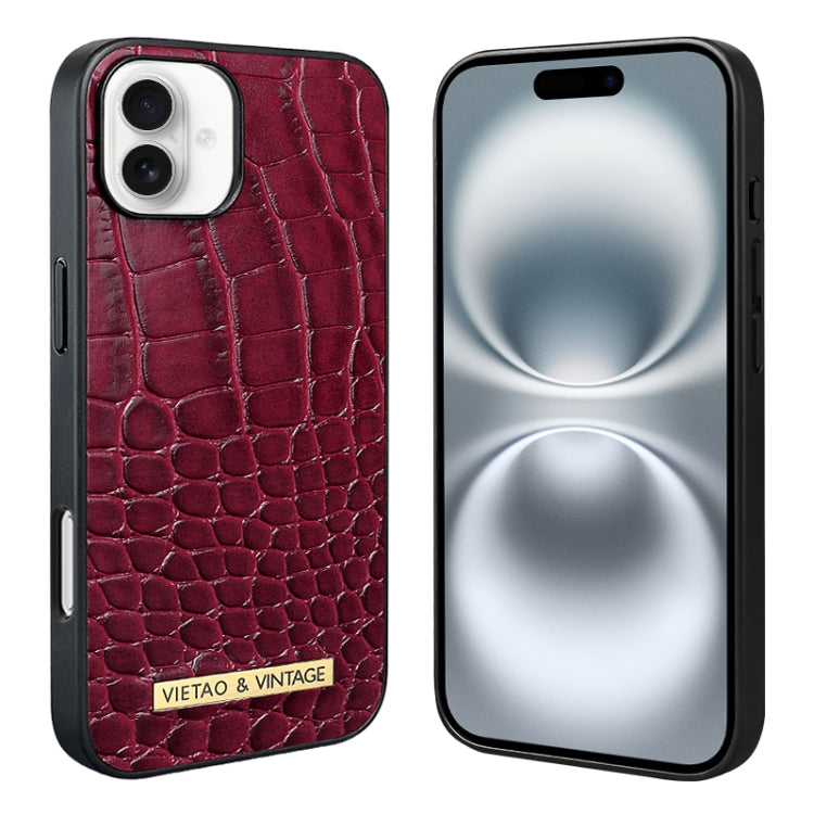 For iPhone 16 VIETAO Alligator Texture PU Phone Case
