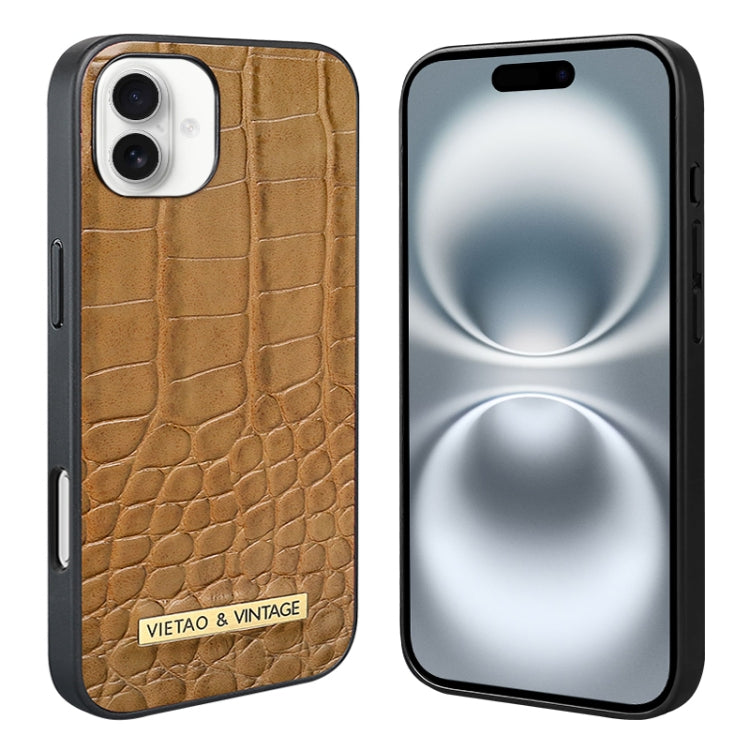 For iPhone 16 VIETAO Alligator Texture PU Phone Case