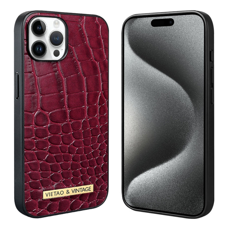For iPhone 15 Pro VIETAO Alligator Texture PU Phone Case