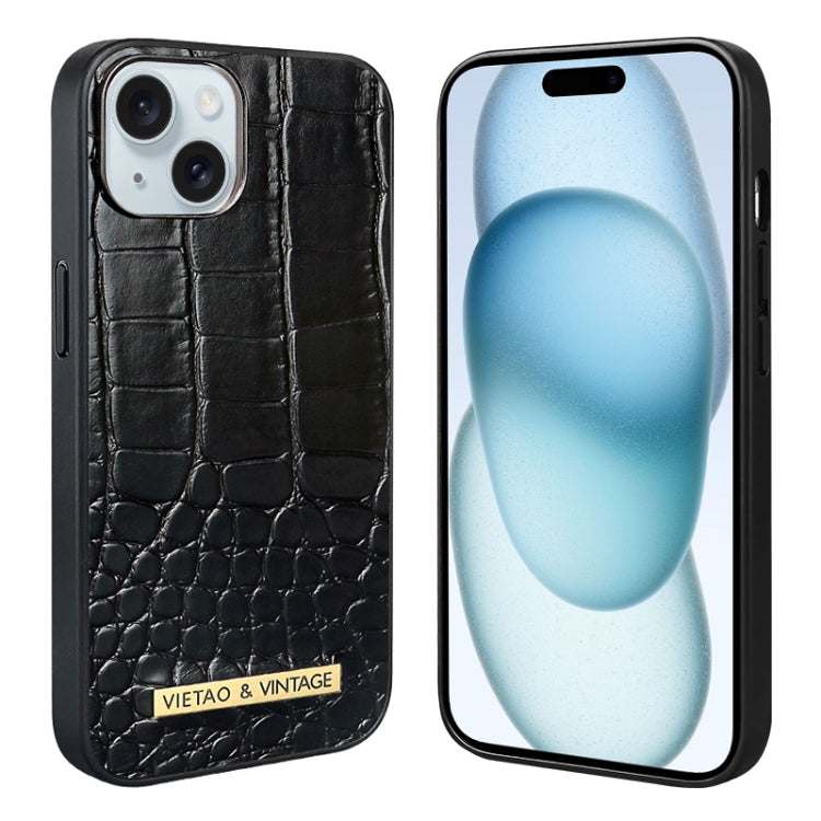 For iPhone 15 VIETAO Alligator Texture PU Phone Case