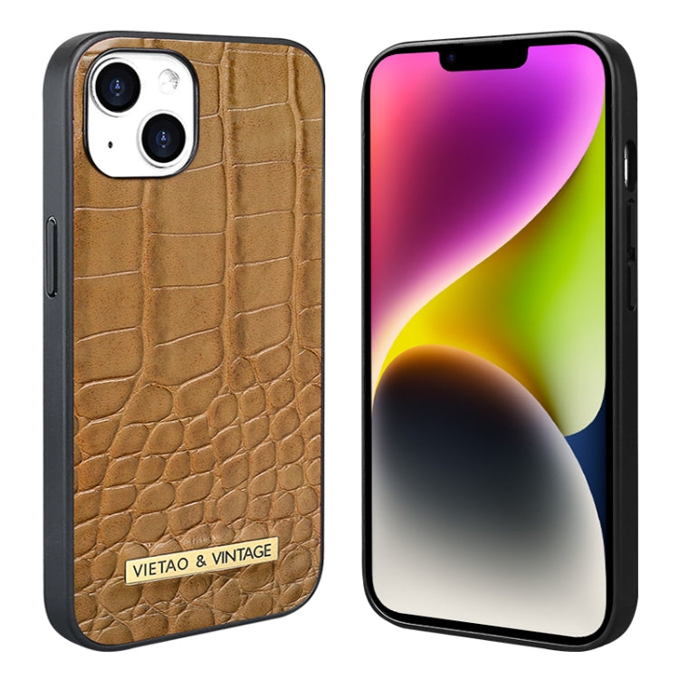 For iPhone 14 VIETAO Alligator Texture PU Phone Case