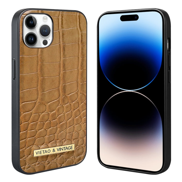 For iPhone 14 Pro VIETAO Alligator Texture PU Phone Case