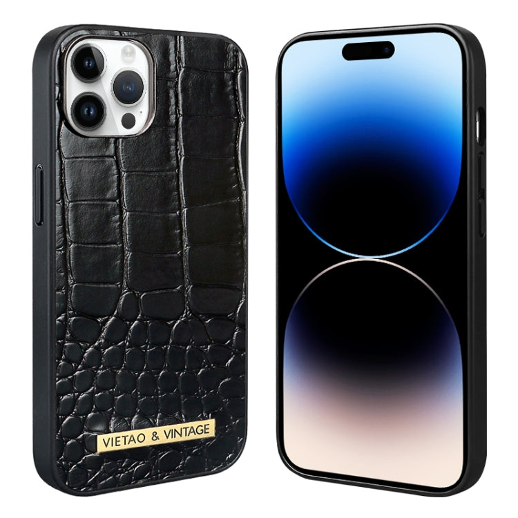 For iPhone 14 Pro Max VIETAO Alligator Texture PU Phone Case