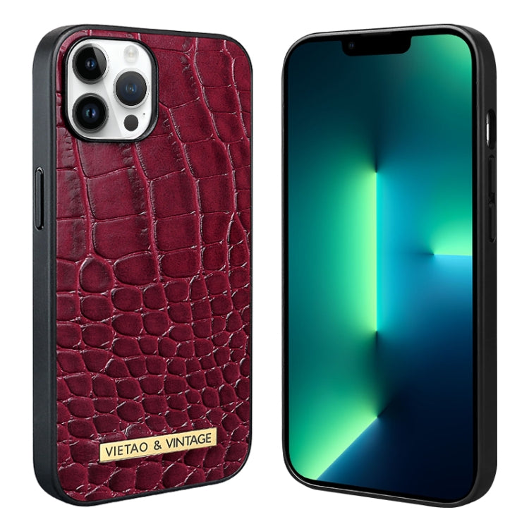 For iPhone 13 Pro Max VIETAO Alligator Texture PU Phone Case
