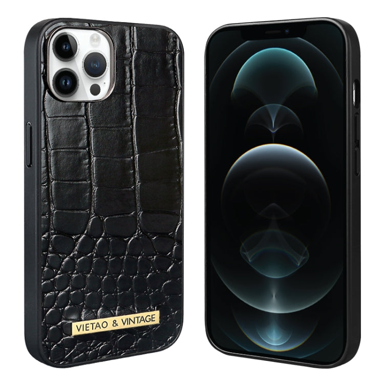 For iPhone 12 Pro Max VIETAO Alligator Texture PU Phone Case