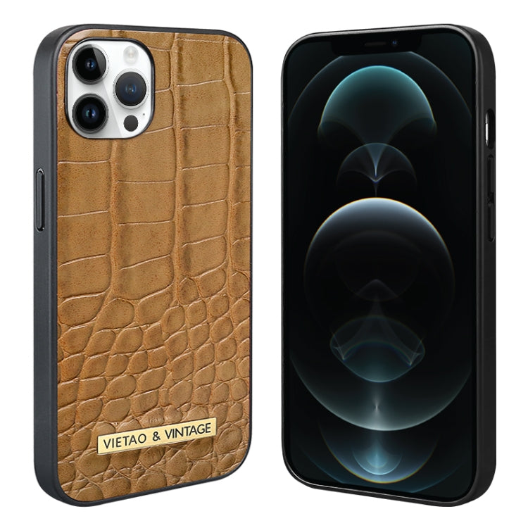 For iPhone 12 Pro Max VIETAO Alligator Texture PU Phone Case