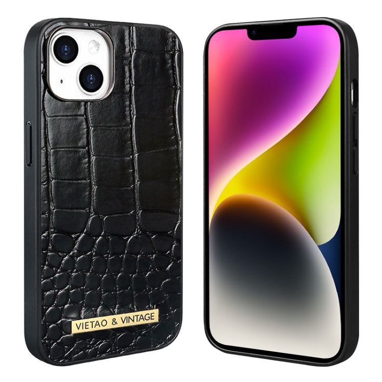 For iPhone 14 Plus VIETAO Alligator Texture PU Phone Case