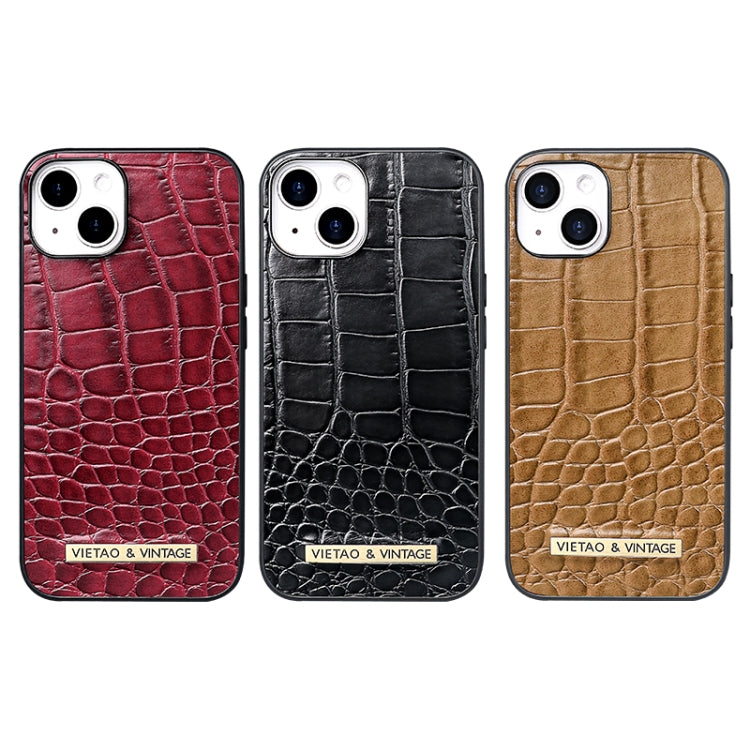For iPhone 14 Pro Max VIETAO Alligator Texture PU Phone Case