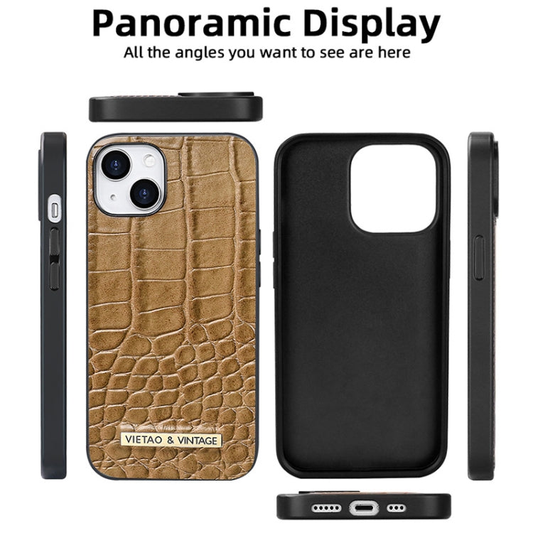 For iPhone 14 Pro Max VIETAO Alligator Texture PU Phone Case