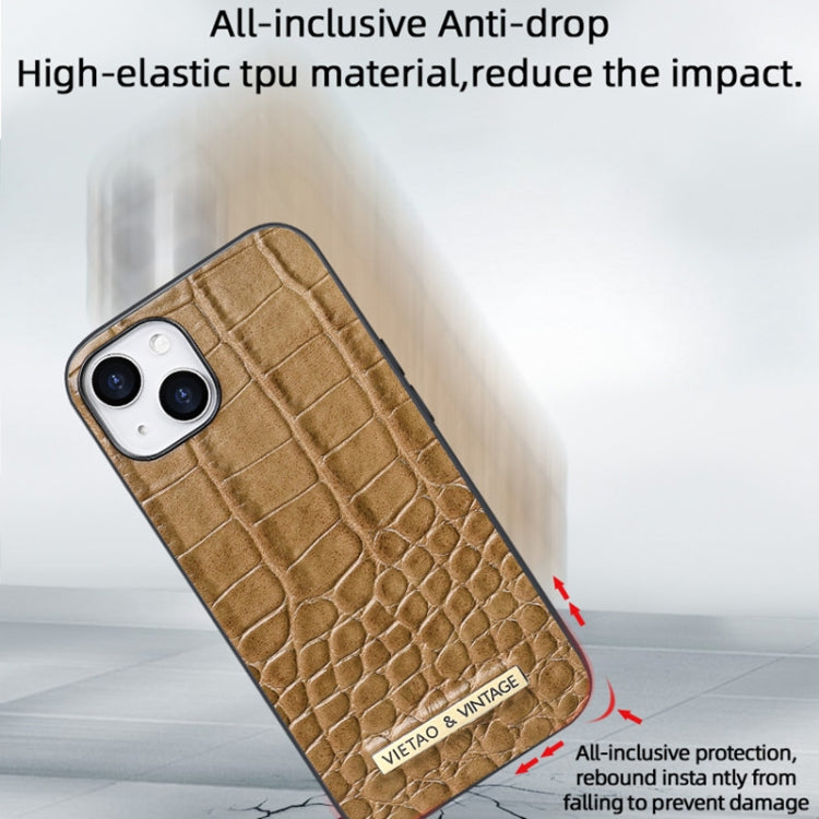 For iPhone 14 Pro Max VIETAO Alligator Texture PU Phone Case