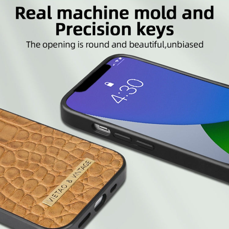 For iPhone 14 Pro Max VIETAO Alligator Texture PU Phone Case