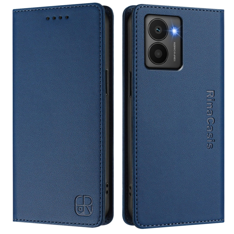 For HMD Fuison RC01 Dual-Folded Magnetic Suction RFID Leather Phone Case