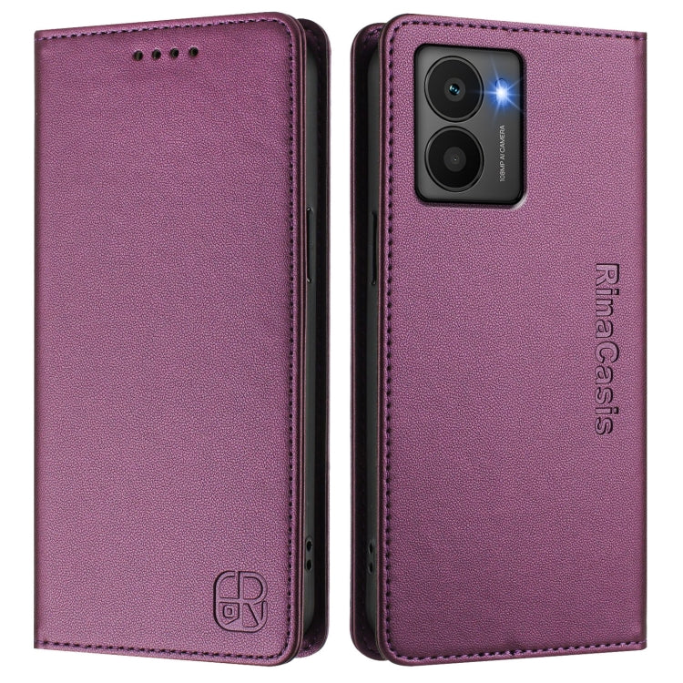 For HMD Fuison RC01 Dual-Folded Magnetic Suction RFID Leather Phone Case