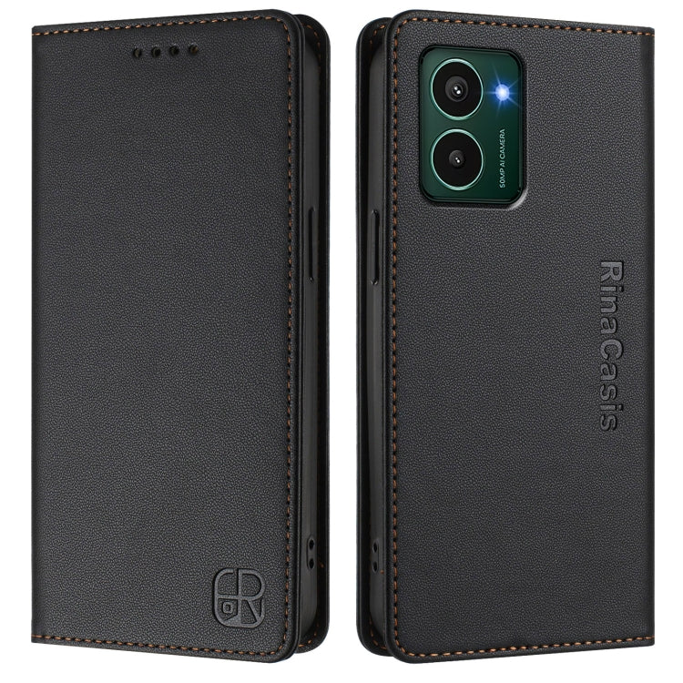 For HMD Pulse / Pulse Pro / Pulse+ RC01 Dual-Folded Magnetic Suction RFID Leather Phone Case