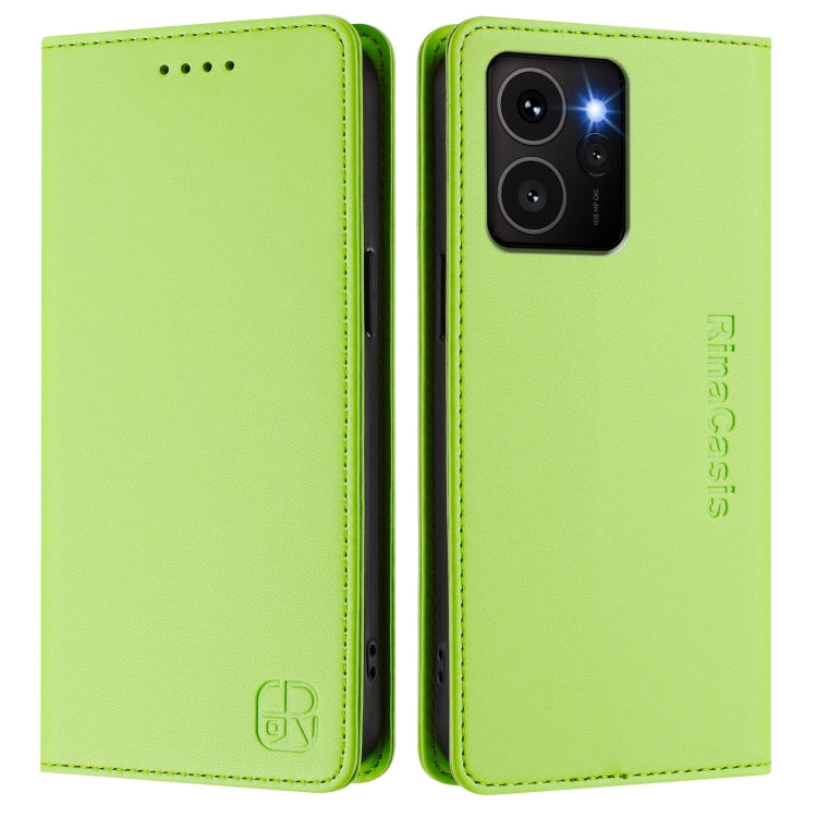 For HMD Skyline RC01 Dual-Folded Magnetic Suction RFID Leather Phone Case