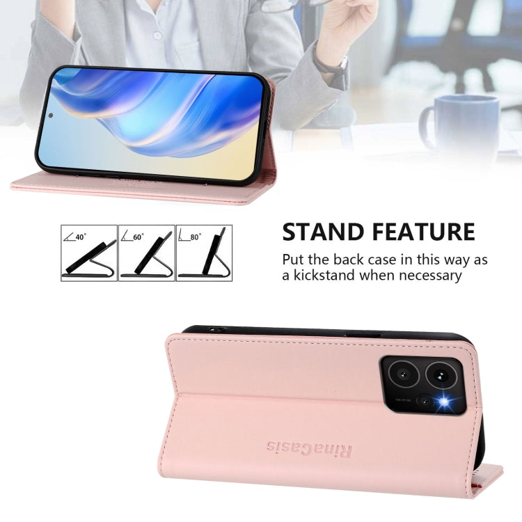 For HMD Skyline RC01 Dual-Folded Magnetic Suction RFID Leather Phone Case