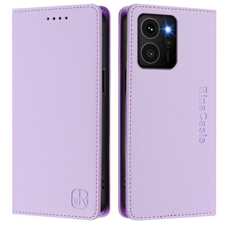 For HMD Skyline RC01 Dual-Folded Magnetic Suction RFID Leather Phone Case