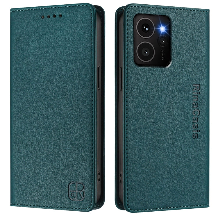 For HMD Skyline RC01 Dual-Folded Magnetic Suction RFID Leather Phone Case