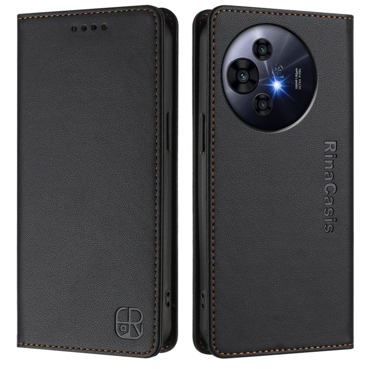 For TCL 50 Pro NxtPaper RC01 Dual-Folded Magnetic Suction RFID Leather Phone Case