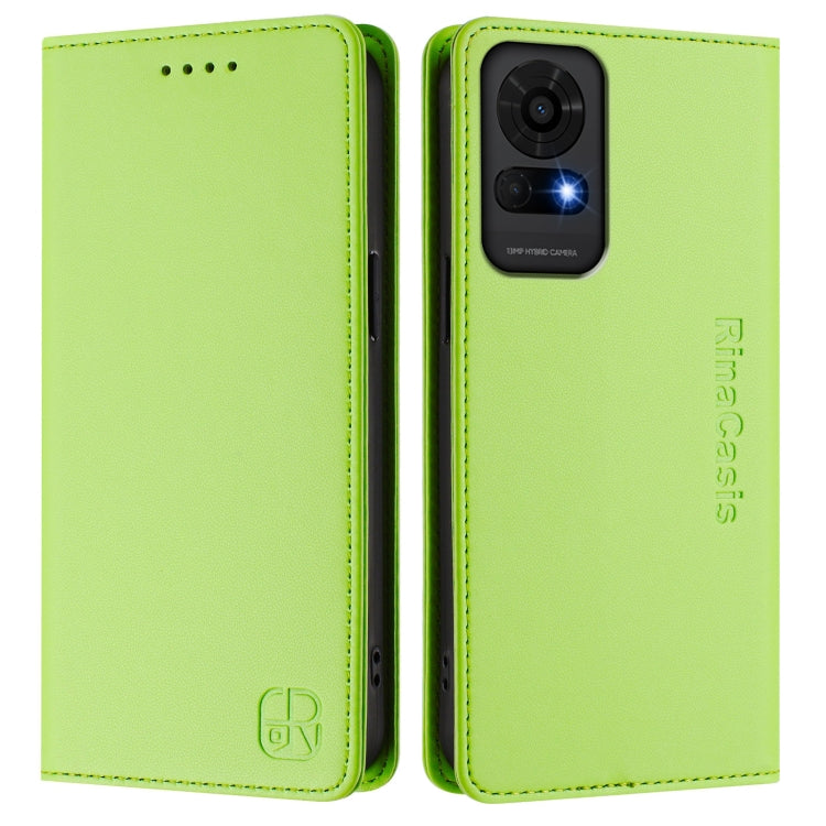 For TCL 50 LE RC01 Dual-Folded Magnetic Suction RFID Leather Phone Case