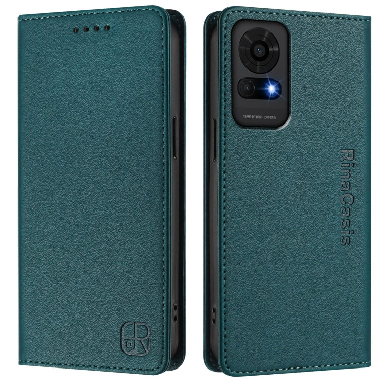 For TCL 50 LE RC01 Dual-Folded Magnetic Suction RFID Leather Phone Case