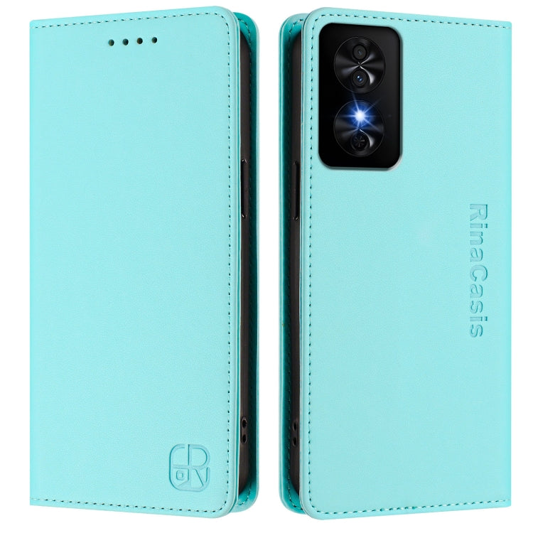 For TCL 50 SE RC01 Dual-Folded Magnetic Suction RFID Leather Phone Case