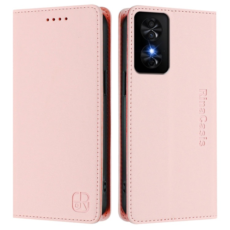 For TCL 50 SE RC01 Dual-Folded Magnetic Suction RFID Leather Phone Case