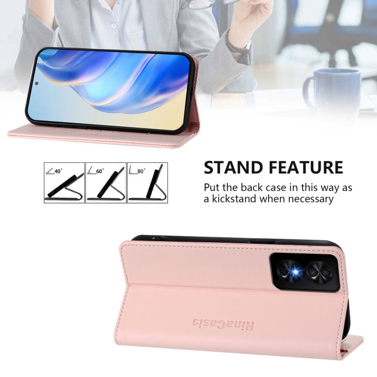 For TCL 50 SE RC01 Dual-Folded Magnetic Suction RFID Leather Phone Case