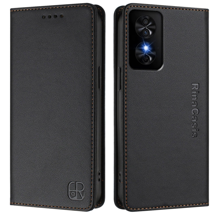 For TCL 50 SE RC01 Dual-Folded Magnetic Suction RFID Leather Phone Case