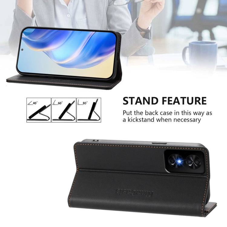 For TCL 50 SE RC01 Dual-Folded Magnetic Suction RFID Leather Phone Case