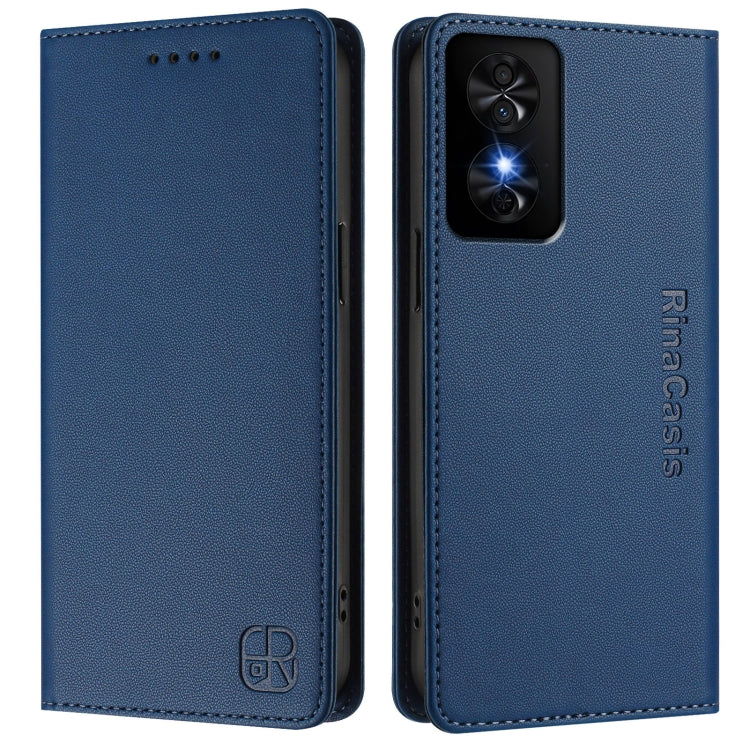 For TCL 50 SE RC01 Dual-Folded Magnetic Suction RFID Leather Phone Case