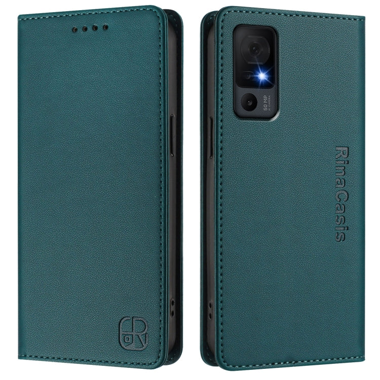 For TCL 40 XL / 40T / T608DL RC01 Dual-Folded Magnetic Suction RFID Leather Phone Case