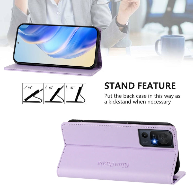 For TCL 40 SE RC01 Dual-Folded Magnetic Suction RFID Leather Phone Case
