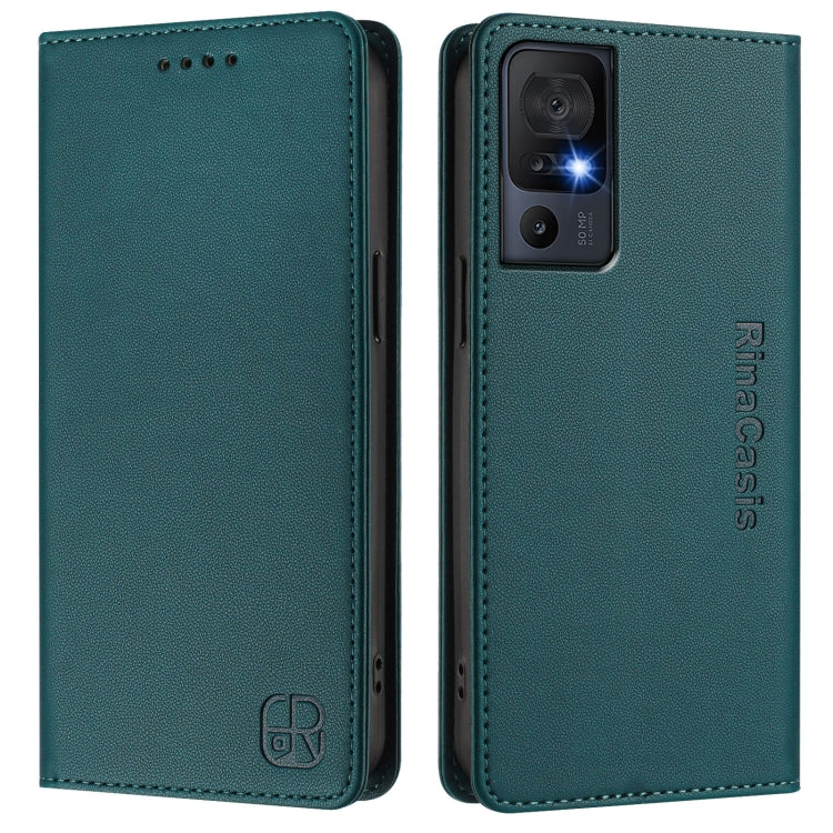 For TCL 40 SE RC01 Dual-Folded Magnetic Suction RFID Leather Phone Case