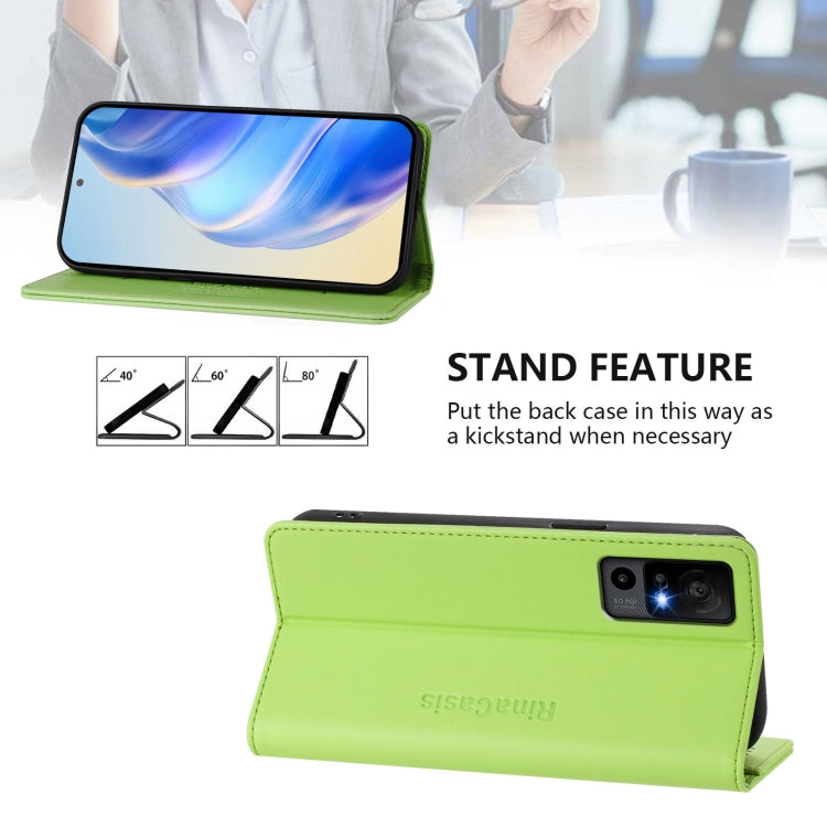 For TCL 40 R 5G RC01 Dual-Folded Magnetic Suction RFID Leather Phone Case