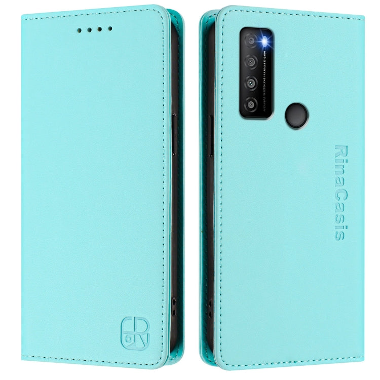 For TCL 30 XL / T701DL RC01 Dual-Folded Magnetic Suction RFID Leather Phone Case