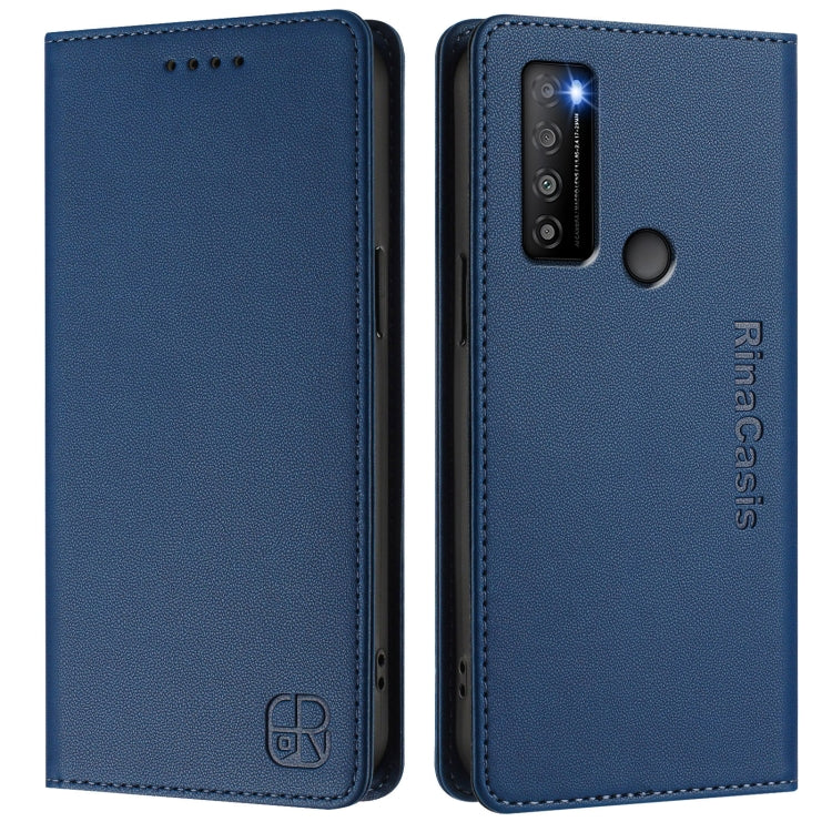 For TCL 30 XL / T701DL RC01 Dual-Folded Magnetic Suction RFID Leather Phone Case