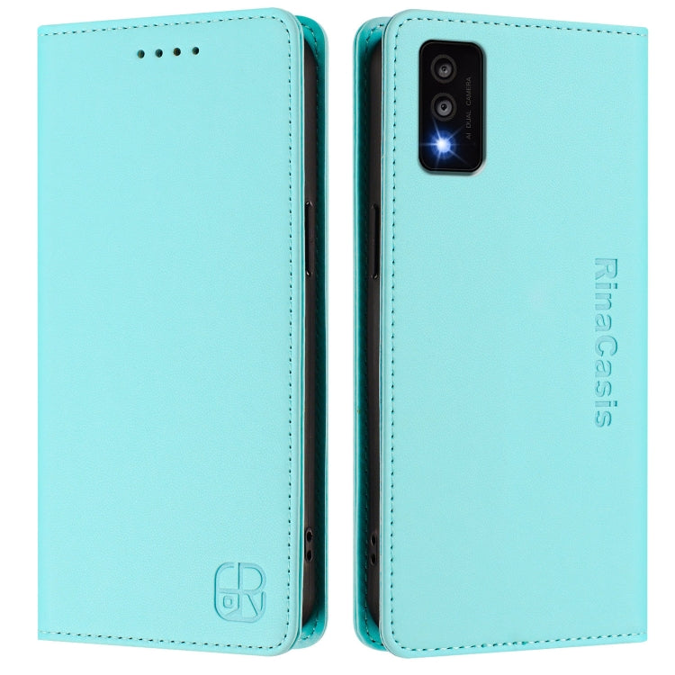 For TCL 30T / T603DL RC01 Dual-Folded Magnetic Suction RFID Leather Phone Case