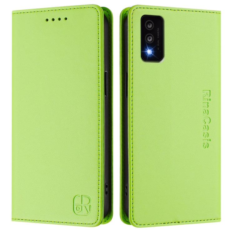 For TCL 30T / T603DL RC01 Dual-Folded Magnetic Suction RFID Leather Phone Case