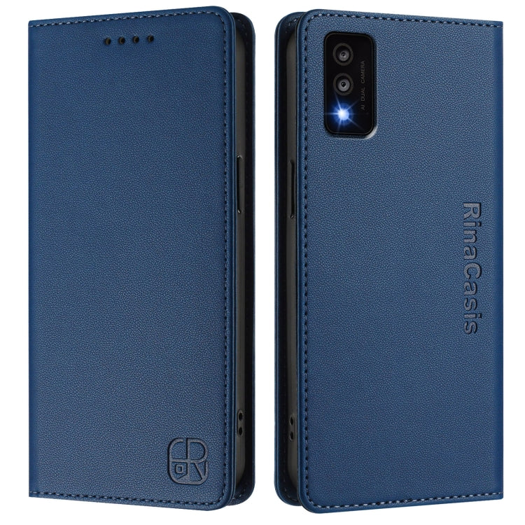 For TCL 30T / T603DL RC01 Dual-Folded Magnetic Suction RFID Leather Phone Case