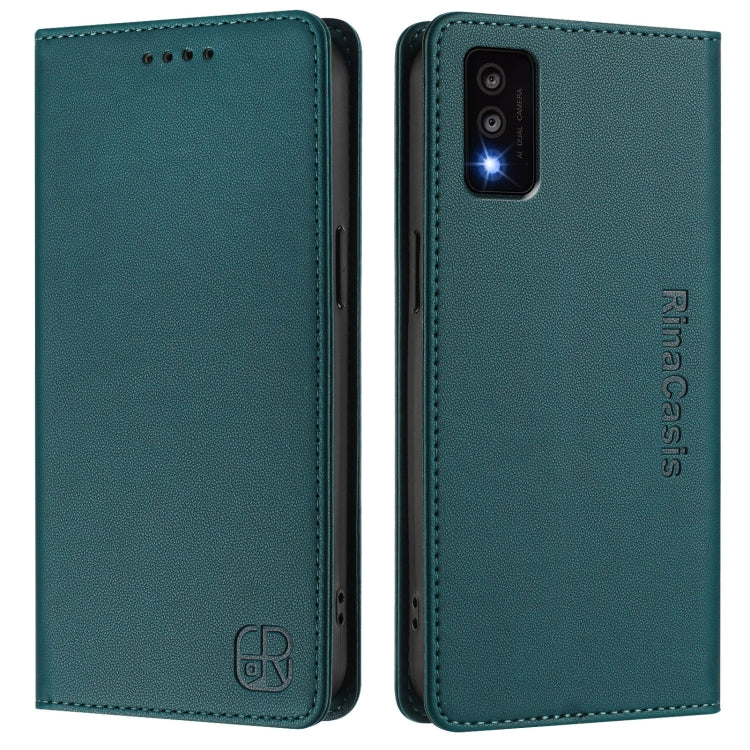 For TCL 30T / T603DL RC01 Dual-Folded Magnetic Suction RFID Leather Phone Case